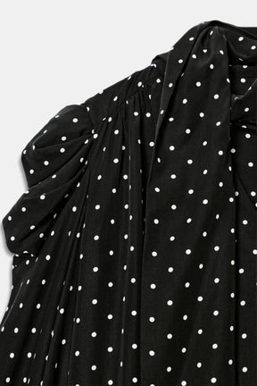 ZW COLLECTION POLKA DOT DRESS WITH SCARF DETAIL - Image 7