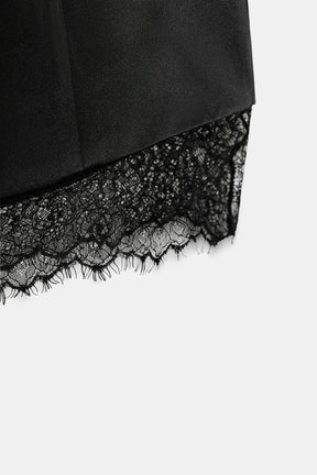 SHORT SATIN LACE DRESS - Image 6