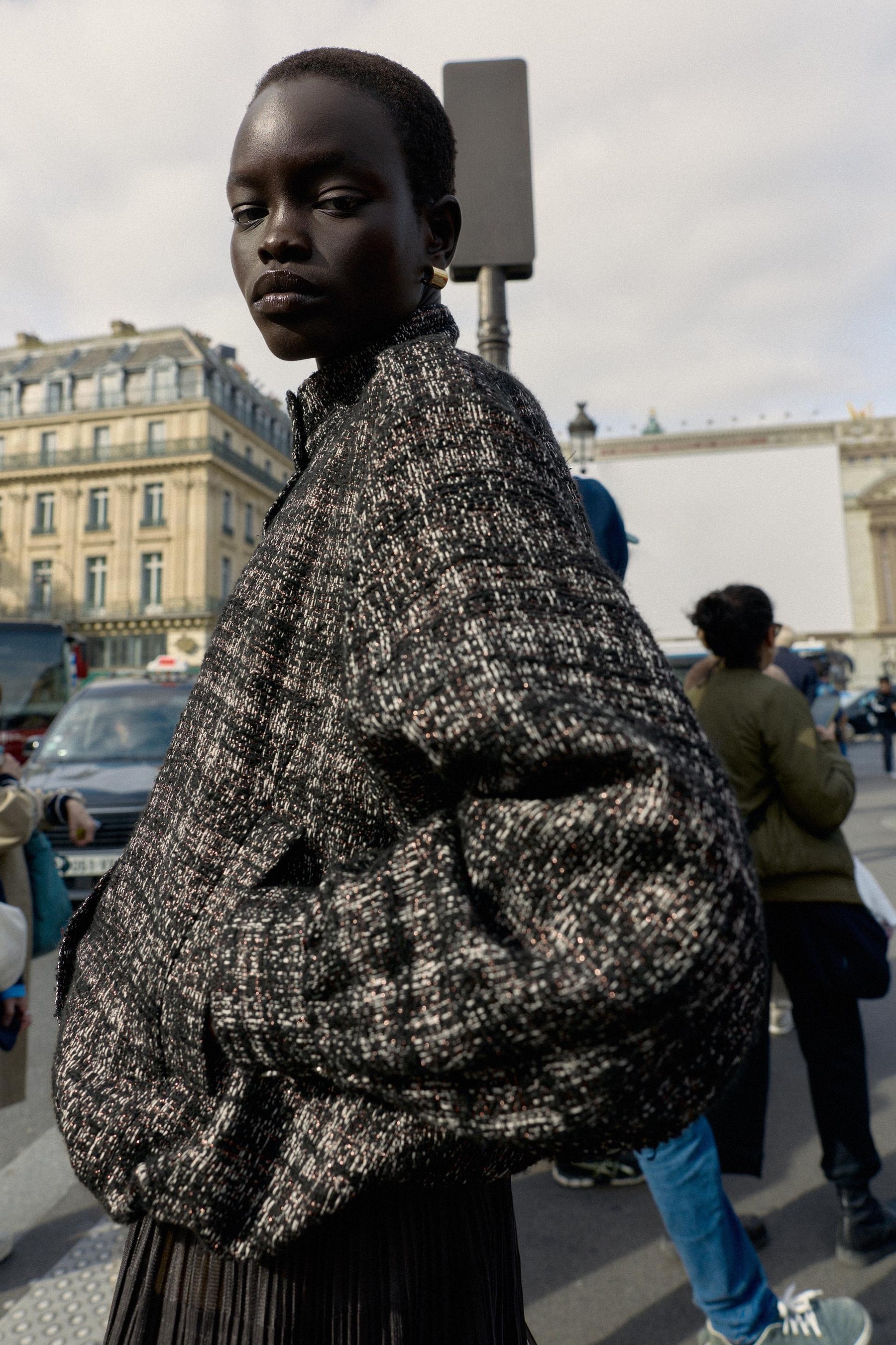 METALLIC TEXTURED BOMBER JACKET
