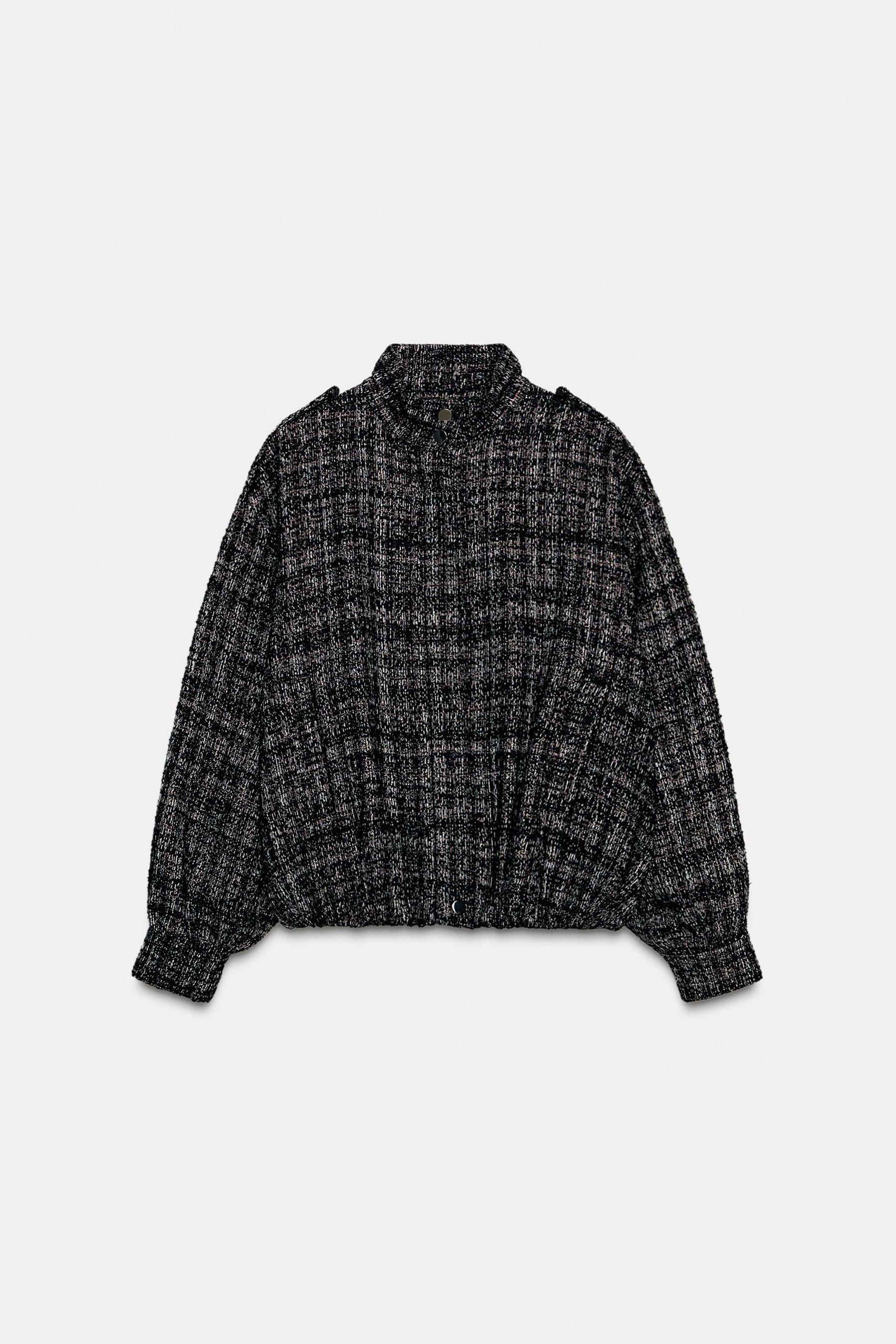 METALLIC TEXTURED BOMBER JACKET