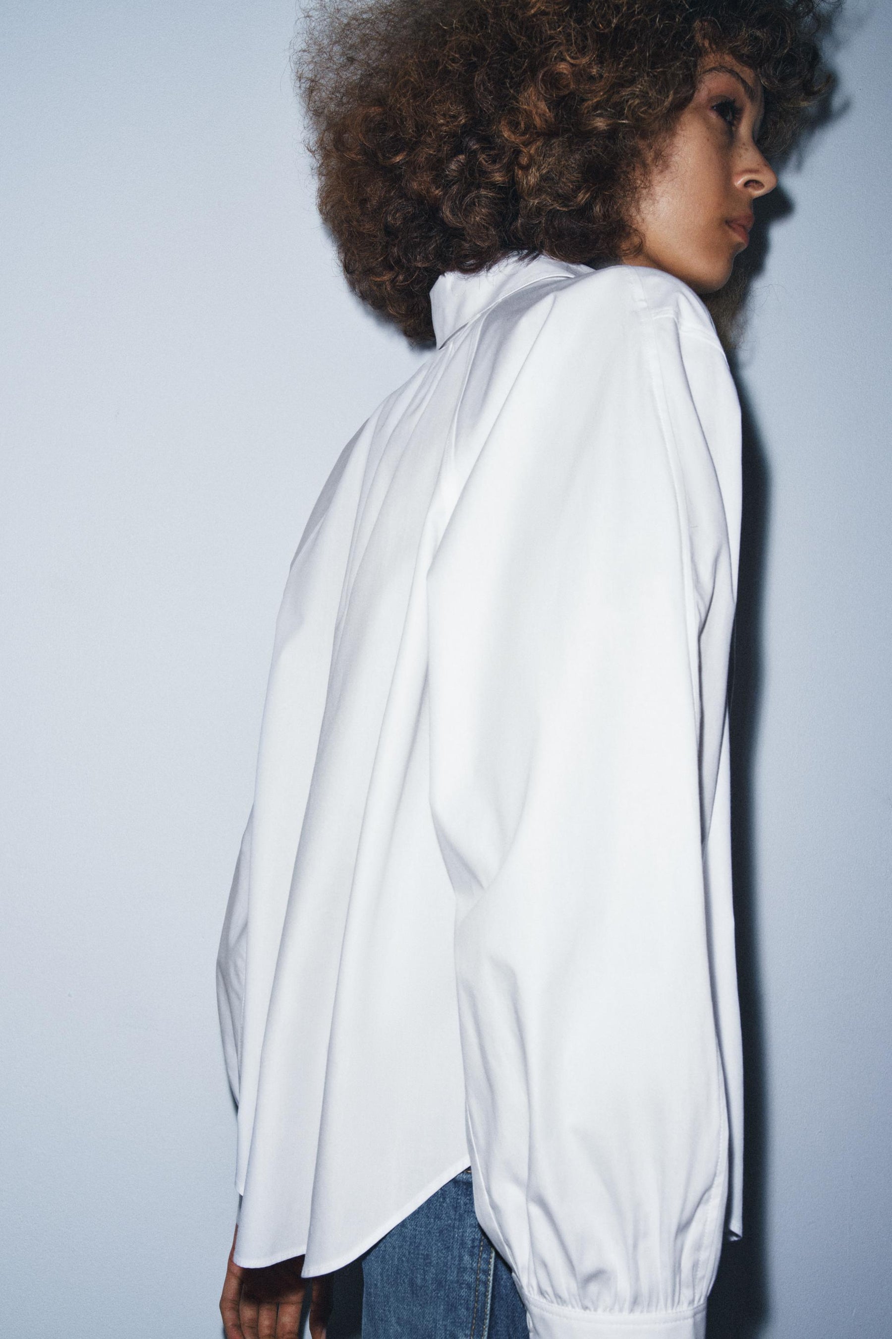 Pleated Poplin Shirt