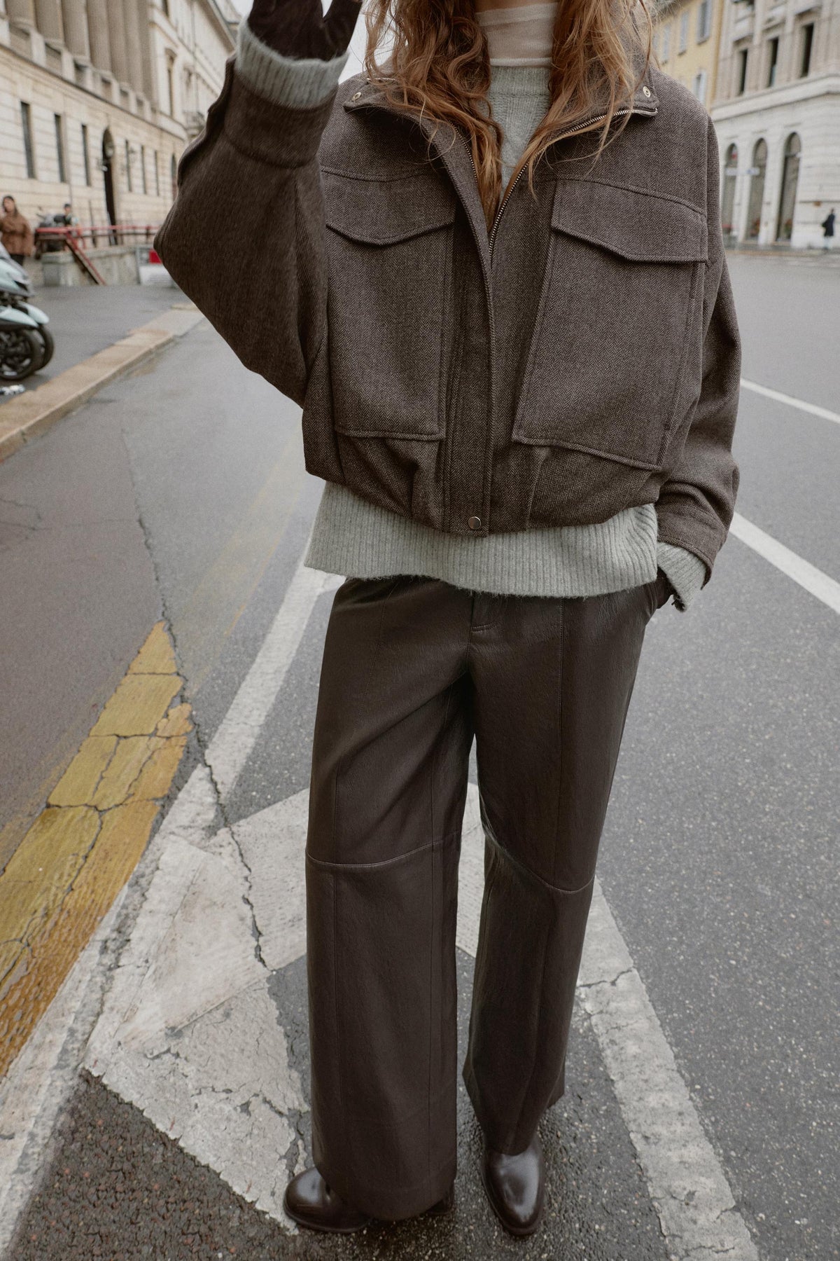 Herringbone Bomber Jacket