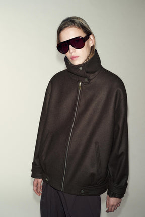 WOOL BLEND BOMBER JACKET