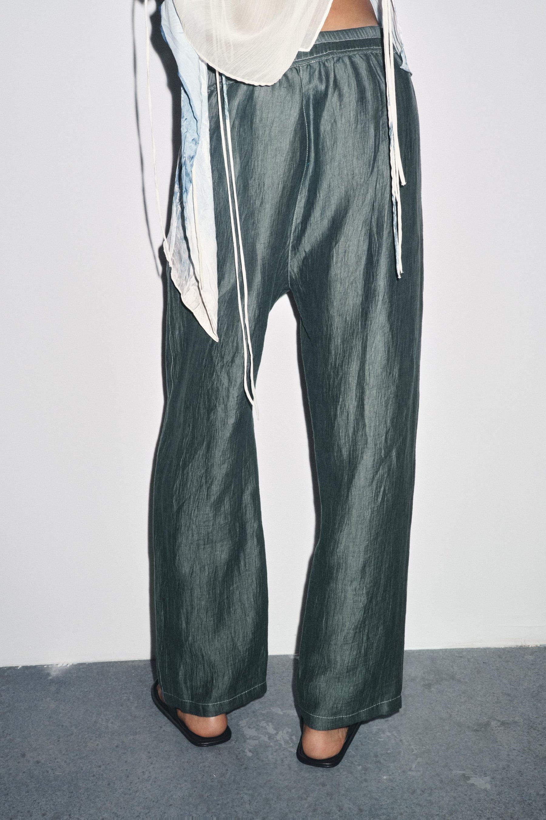 LINEN BLEND TROUSERS