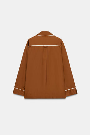 Contrast Poplin Pyjama Shirt