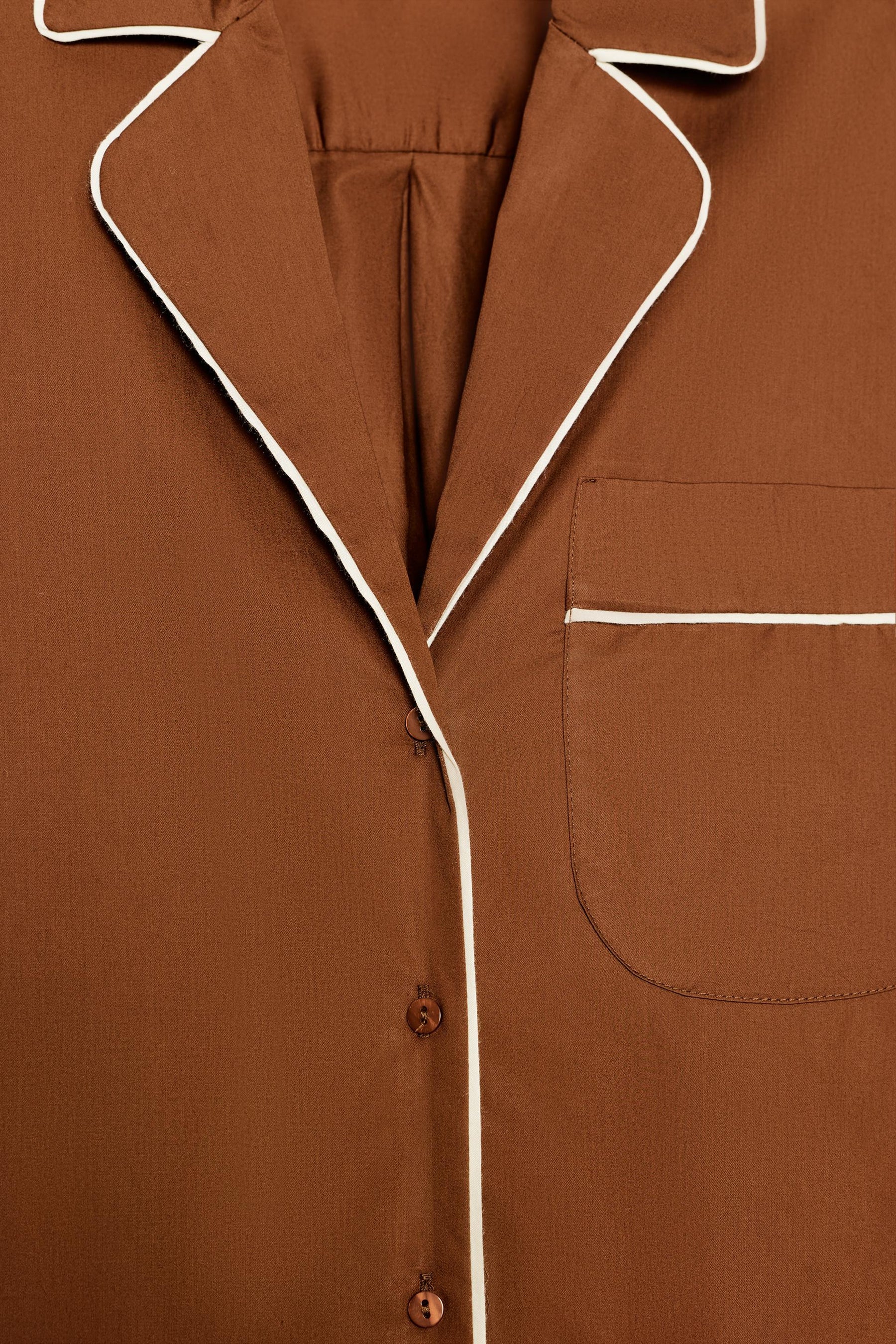 Contrast Poplin Pyjama Shirt