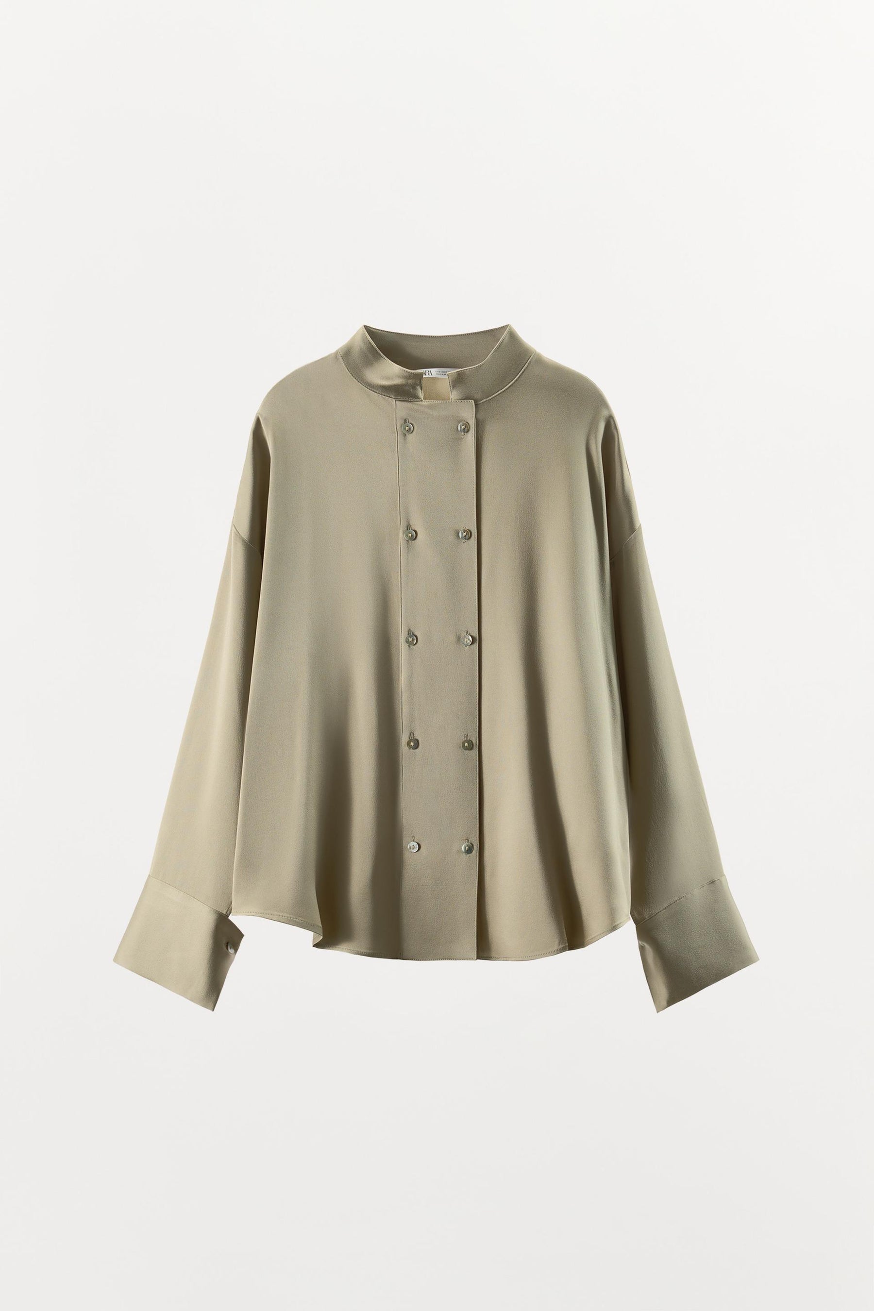 Satin Double-Breasted Shirt