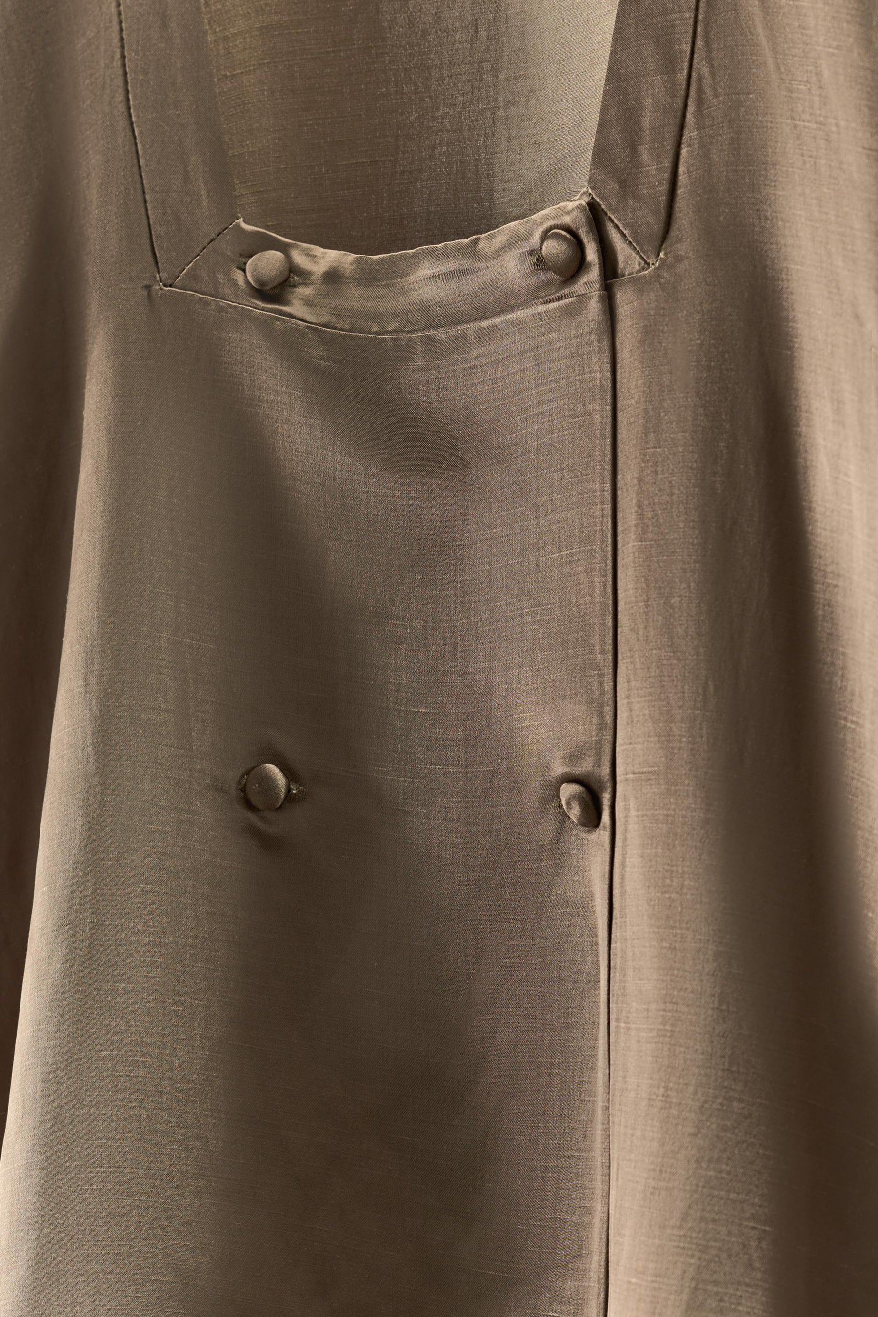 Linen Blend Wrapover Shirt