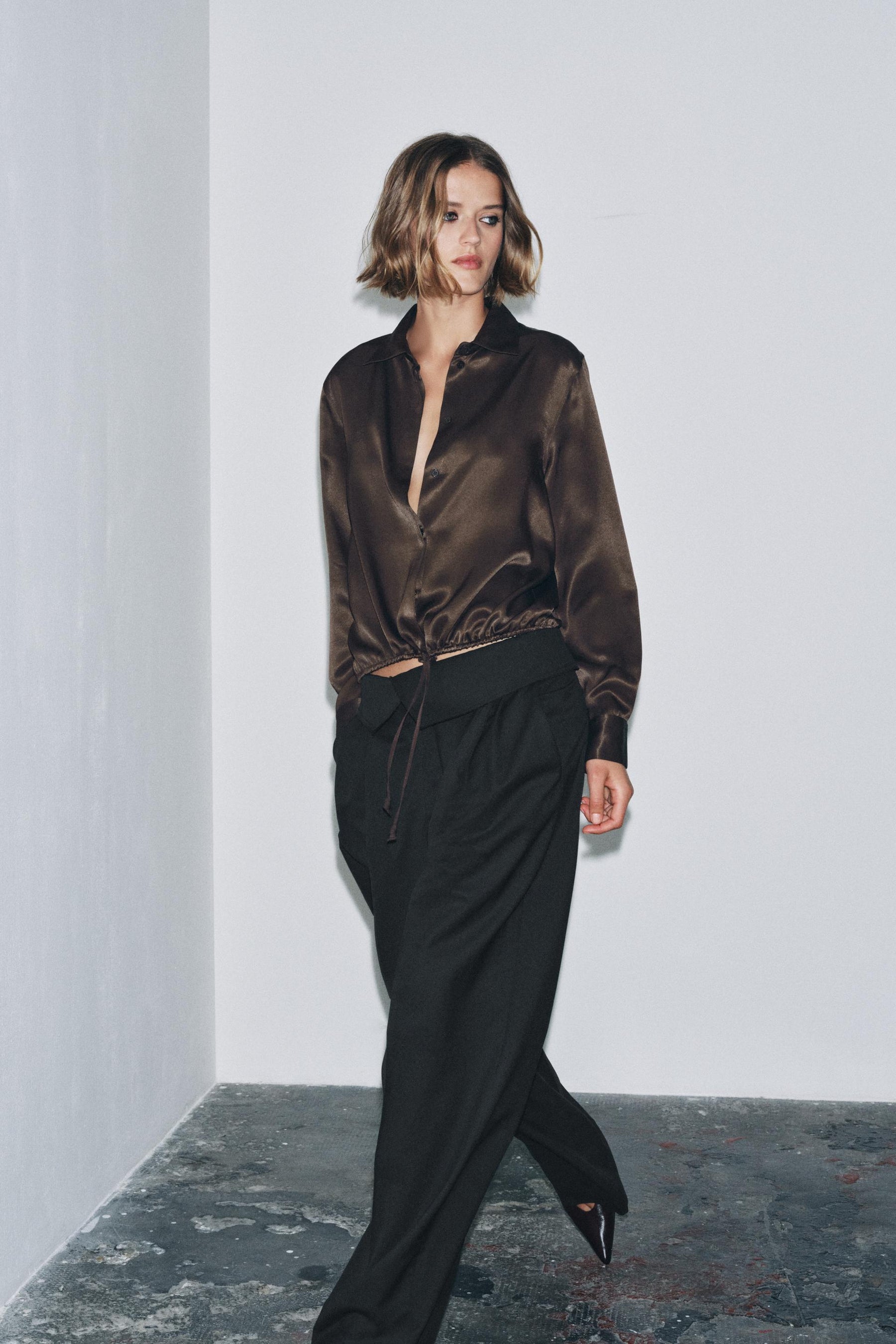 Satin Blouse with Ties