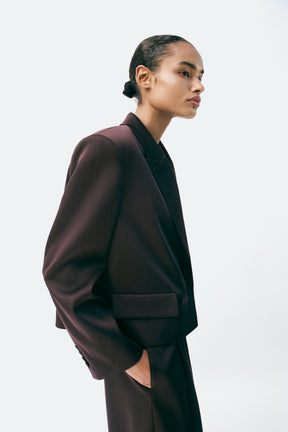 Satin Double-Breasted Blazer