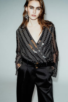 SATIN TROUSERS WITH BELT