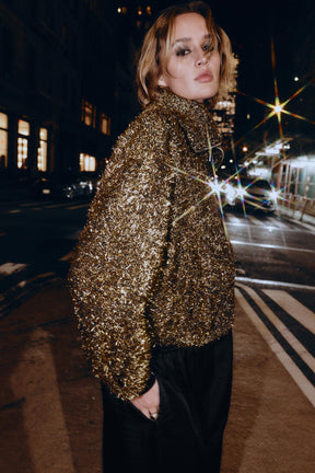 METALLIC THREAD BOMBER JACKET - Image 3