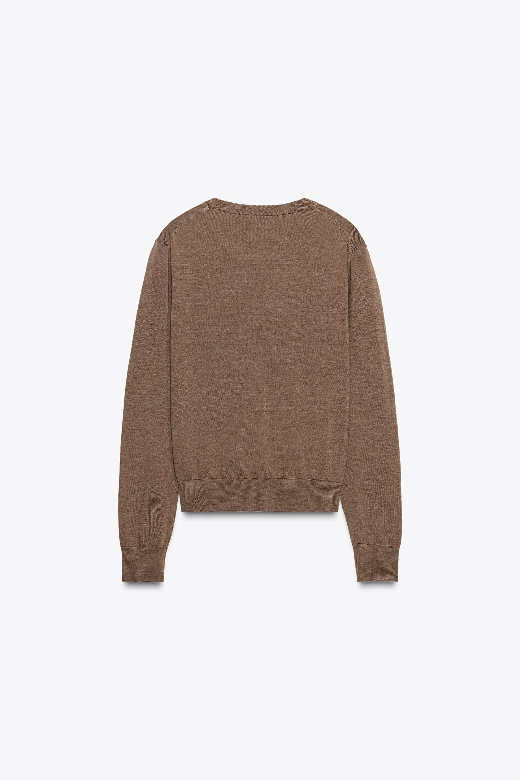 100% WOOL PLAIN KNIT JUMPER - Image 5