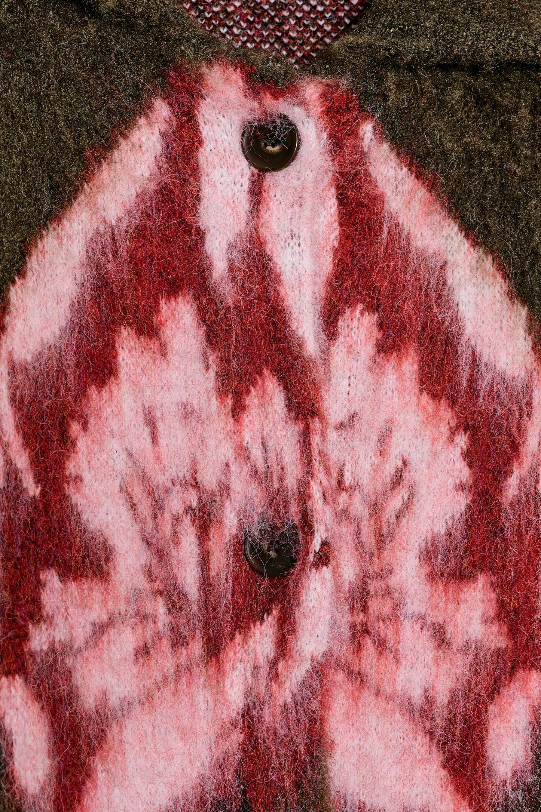 BRUSHED EFFECT JACQUARD KNIT COAT - Image 6