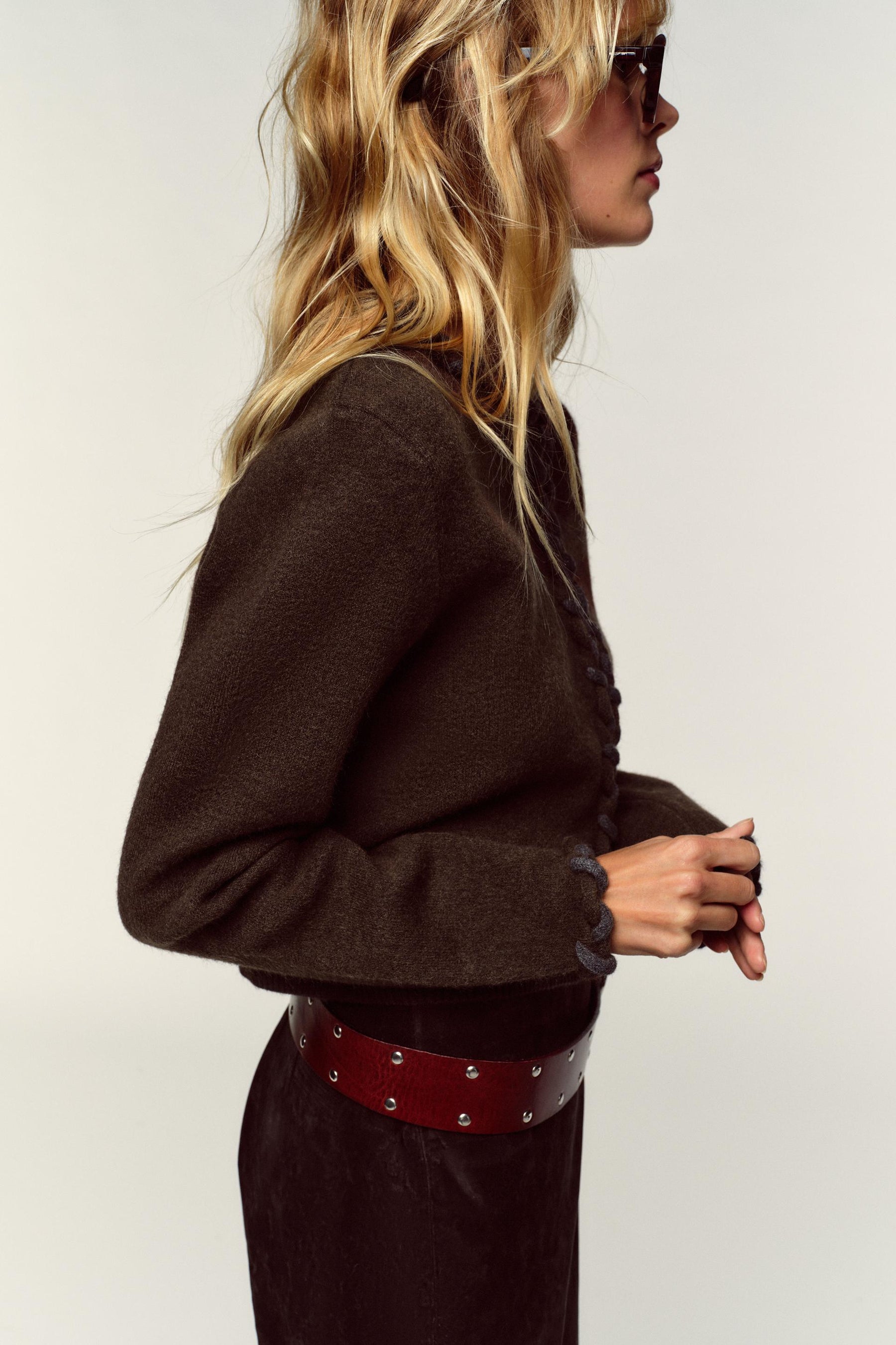 Interwoven Trim Cardigan