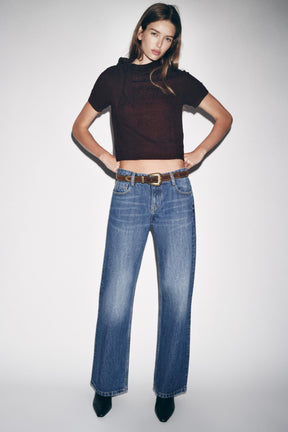 SHORT SLEEVE KNIT JUMPER WITH TIE DETAIL - Image 1