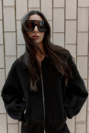 ZIP-UP KNIT BOMBER JACKET - Image 6