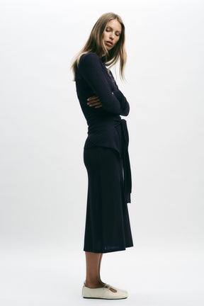 PLAIN KNIT MIDI SKIRT - Image 3