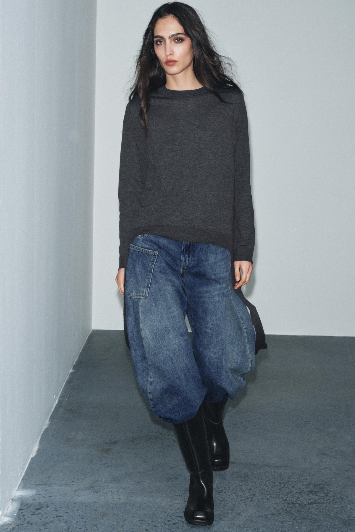 KNIT JUMPER WITH SIDE STRAPS - Image 1