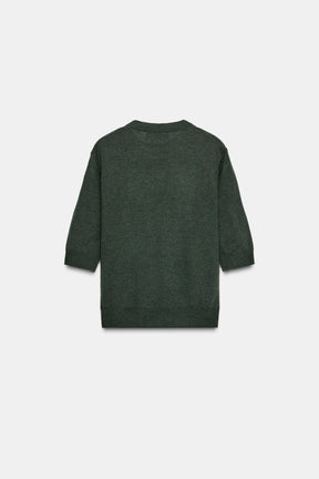 SHORT SLEEVE WOOL SWEATER - Image 5