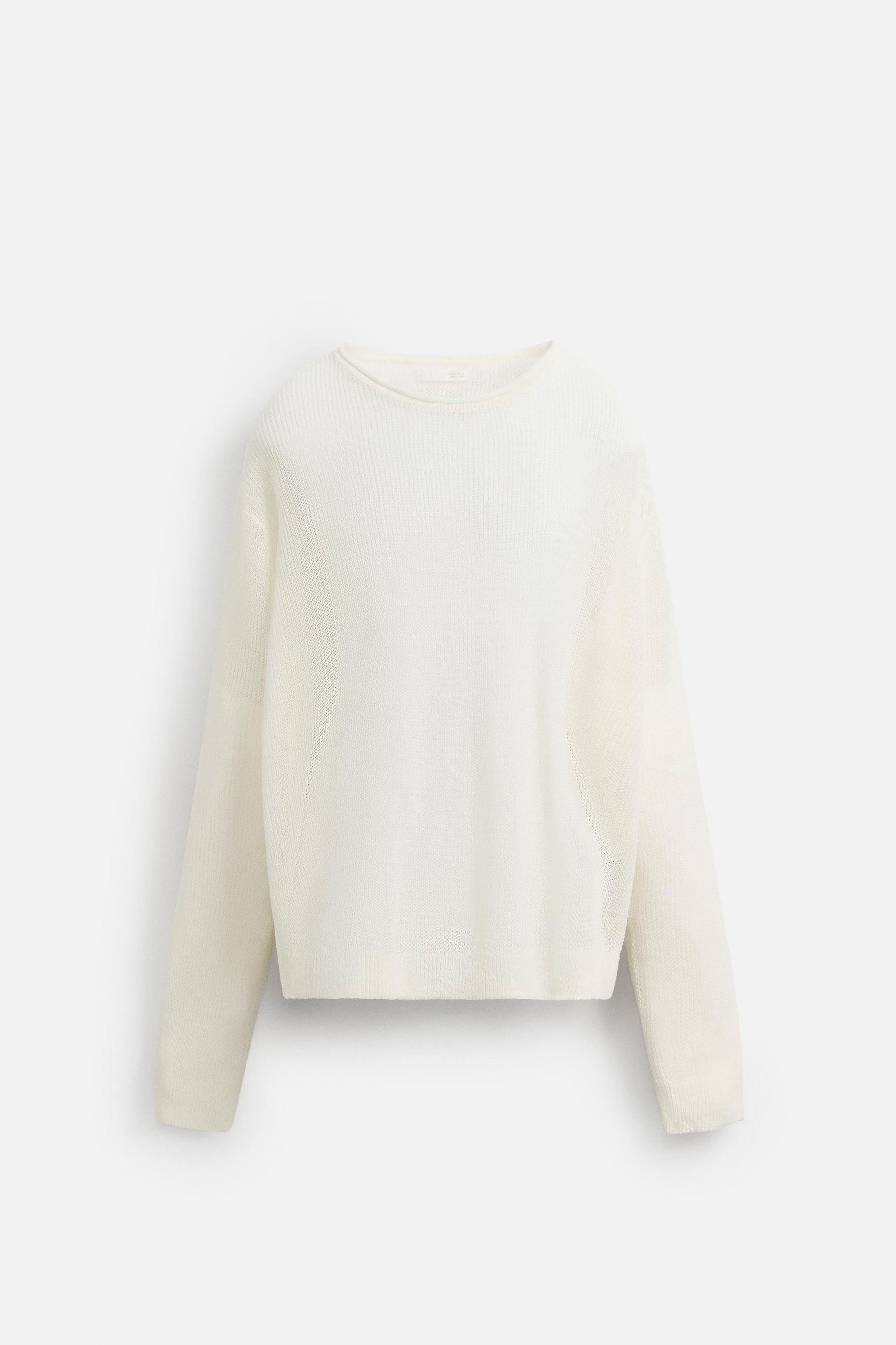 LINEN BLEND TEXTURED SWEATER - Image 6