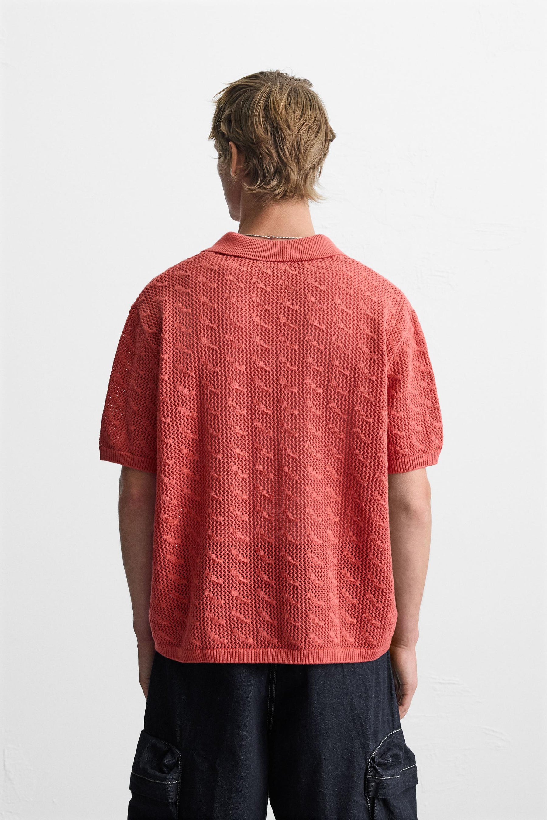 OPEN KNIT POLO SHIRT - Image 3