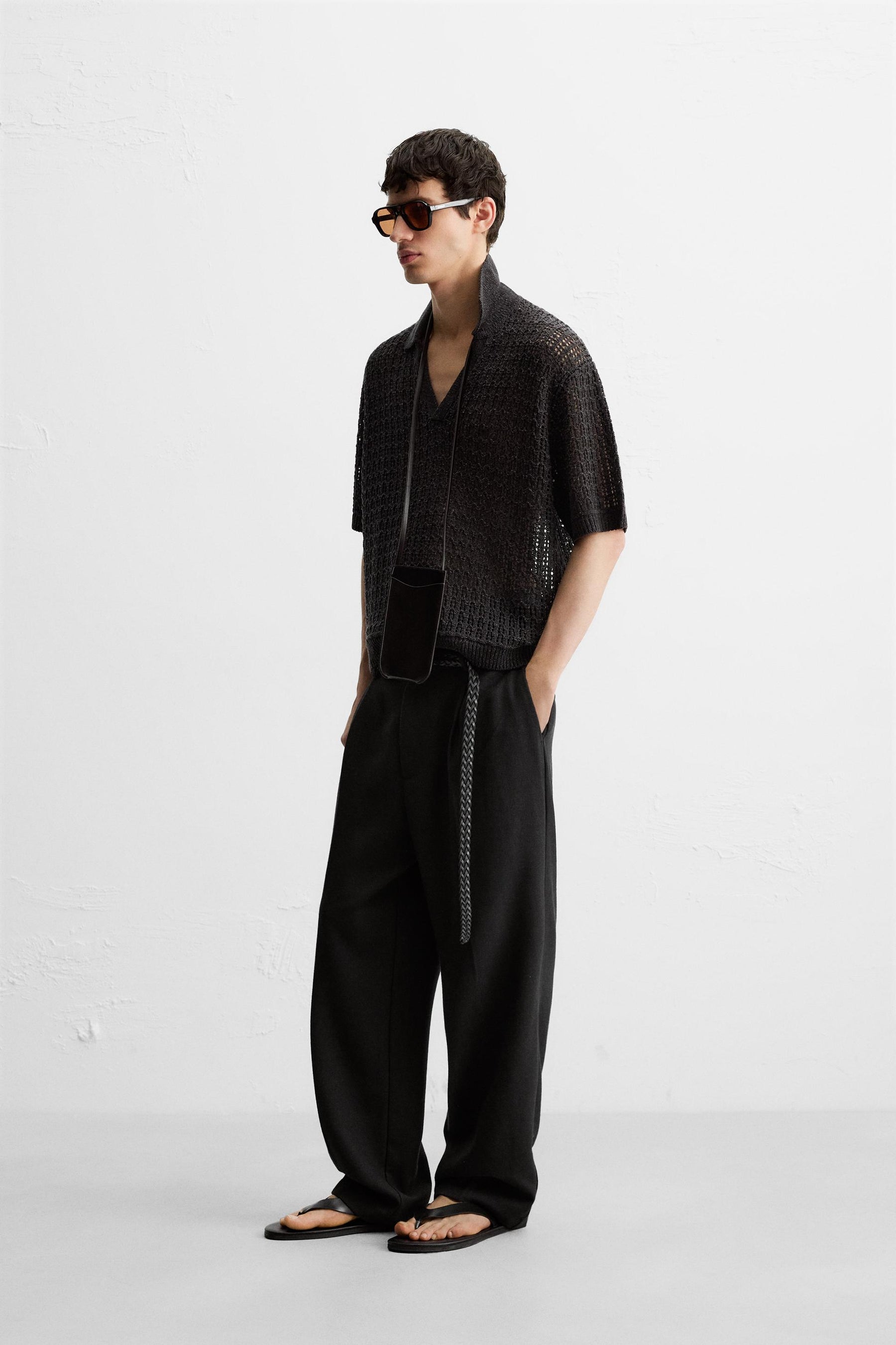 OPEN KNIT POLO SHIRT - Image 4