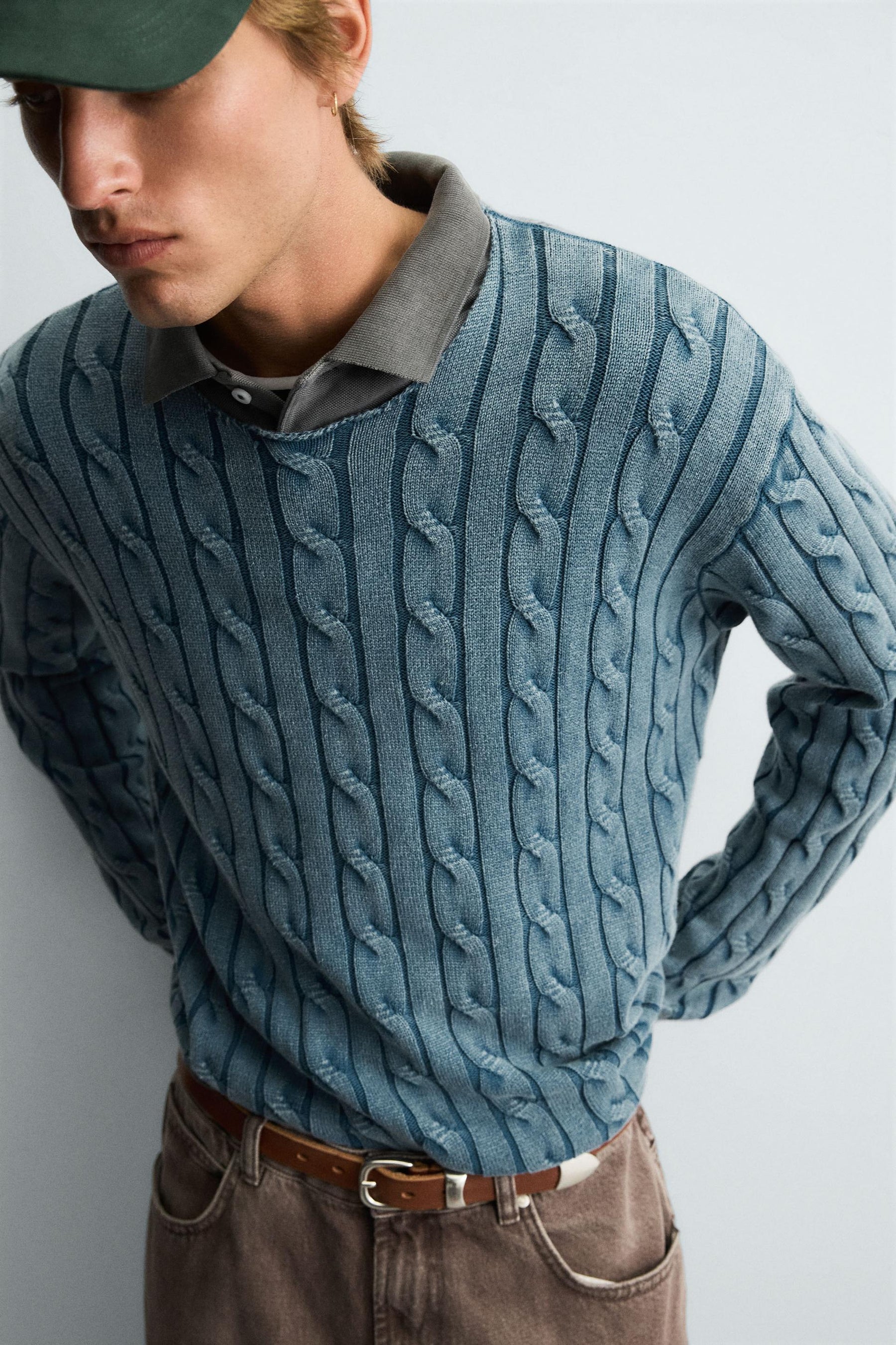 WASHED CABLE-KNIT SWEATER - Image 5