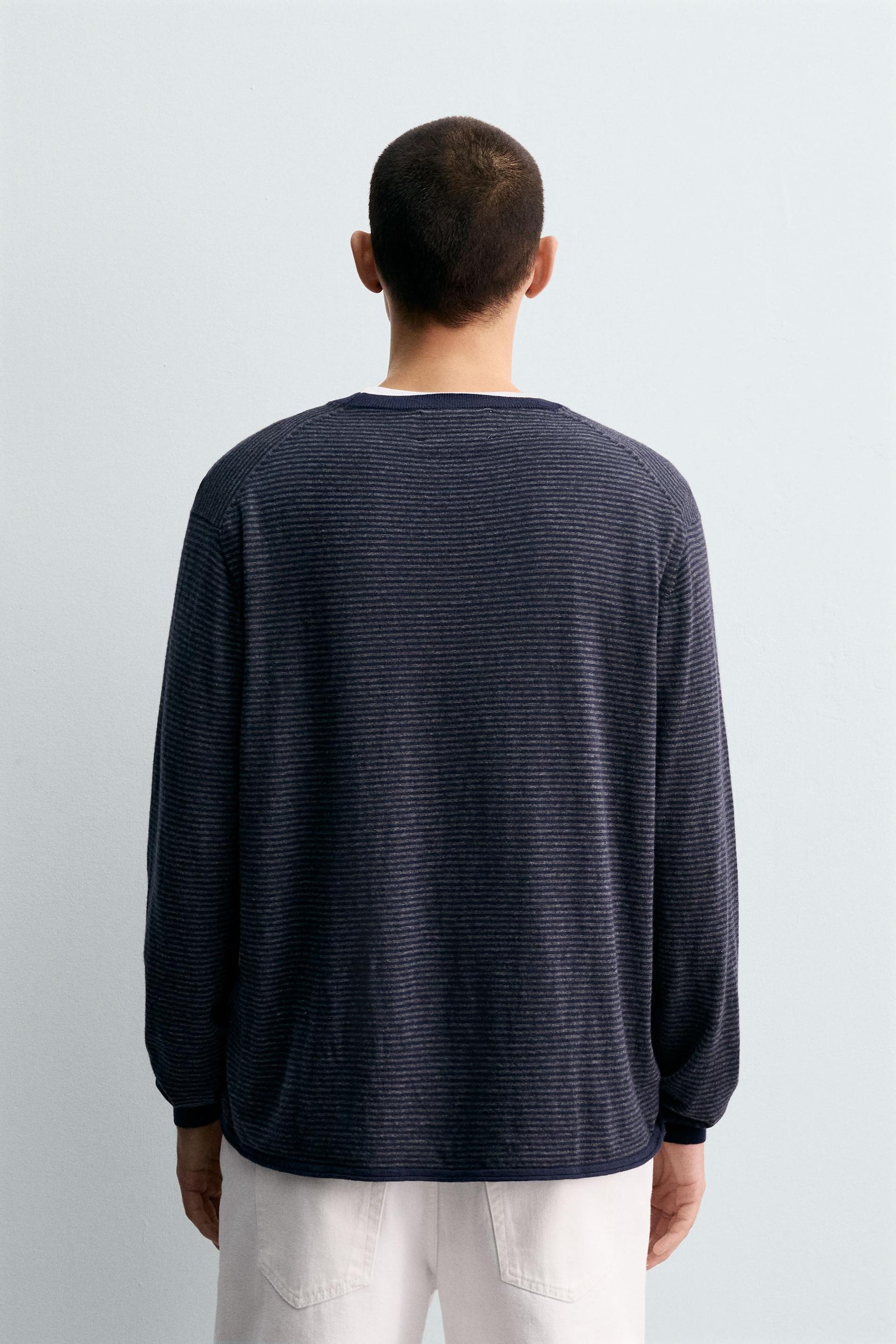 COTTON - CASHMERE STRIPED SWEATER - Image 3