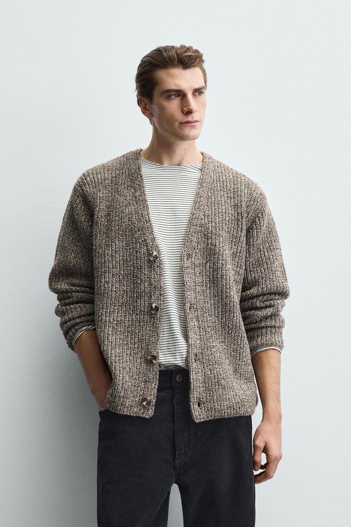 RIBBED TEXTURED CARDIGAN - Image 2