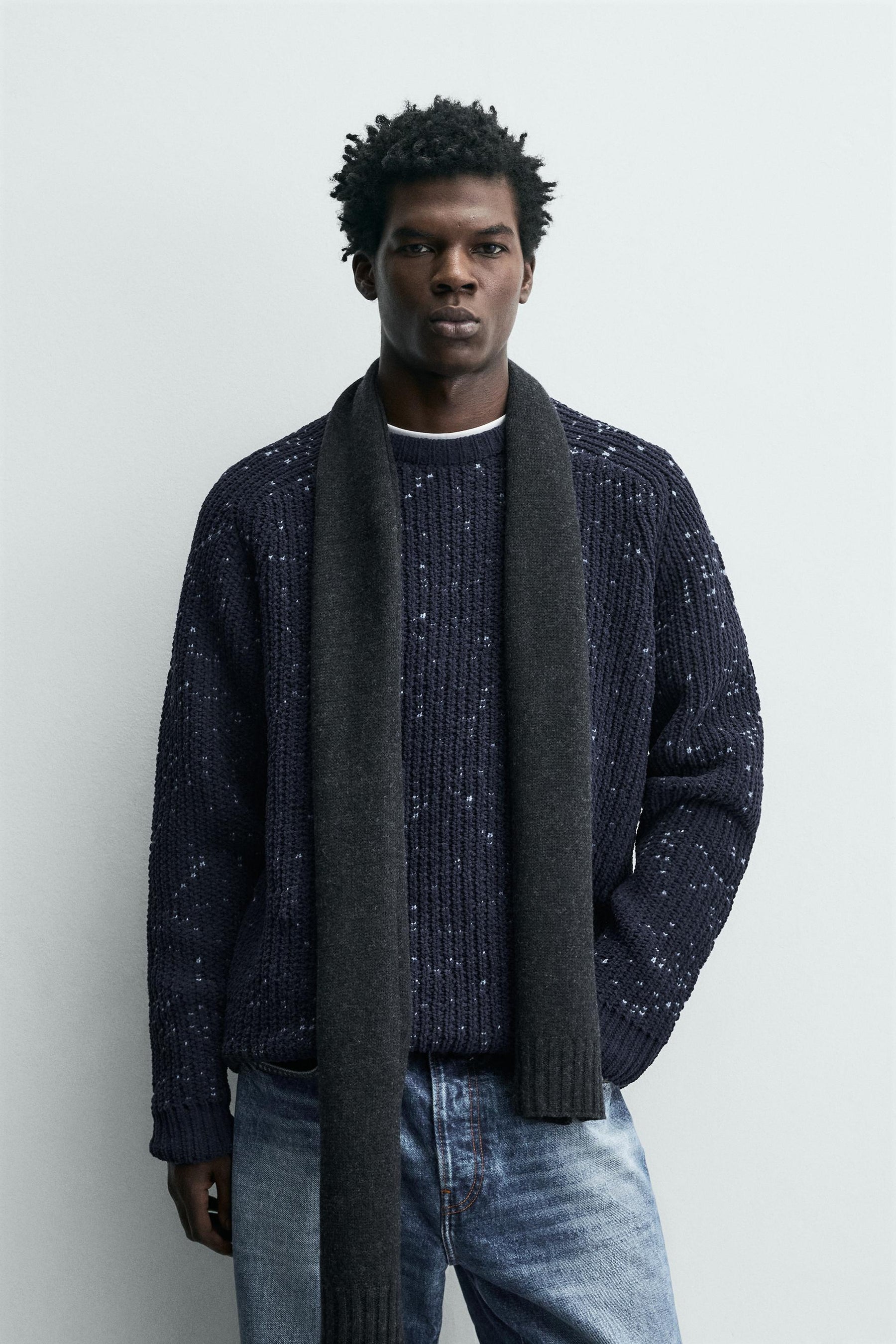 Contrasting Chenille Pullover