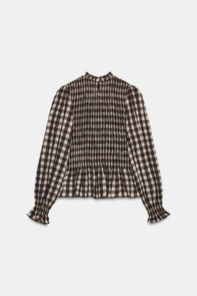 Smocked Cotton Shirt