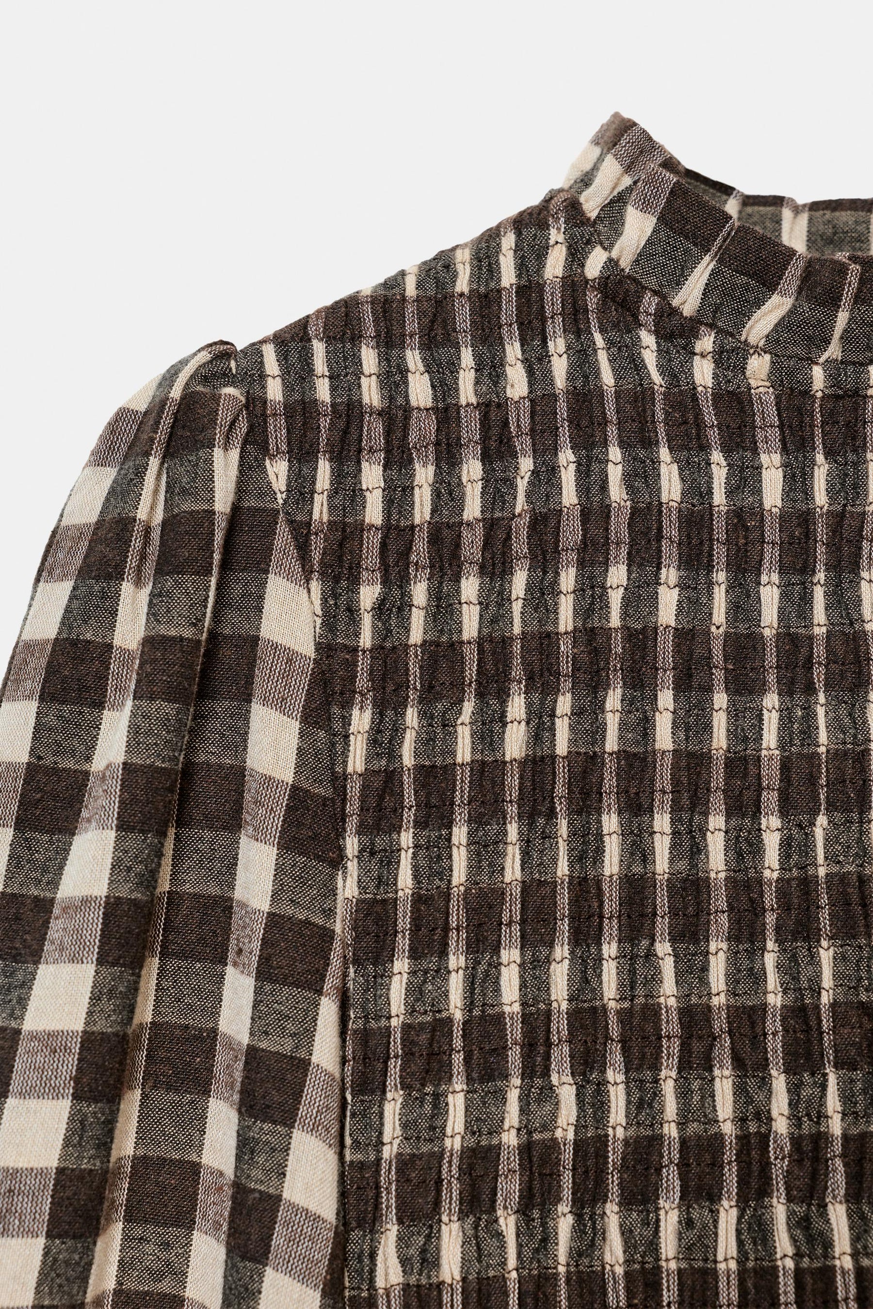 Smocked Cotton Shirt