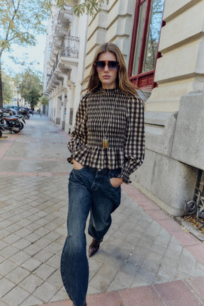 Smocked Cotton Shirt