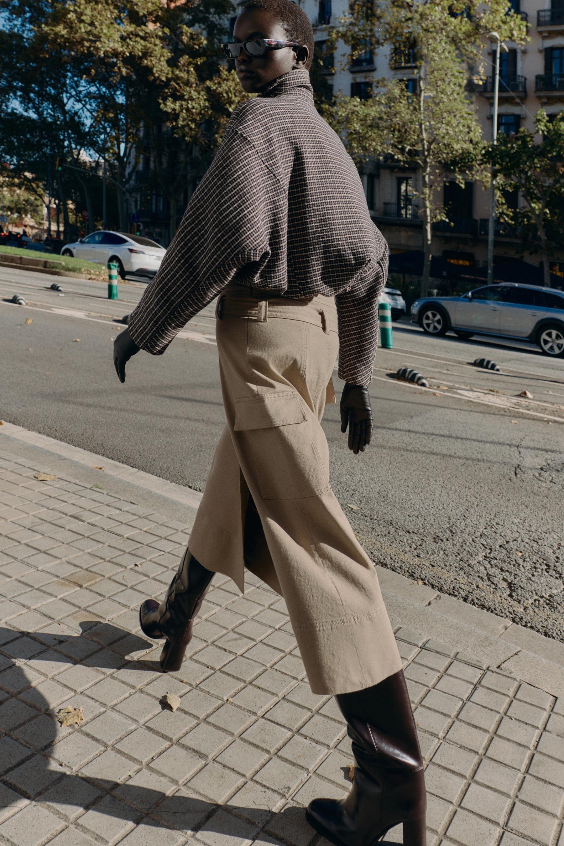 Quilted Houndstooth Bomber Jacket