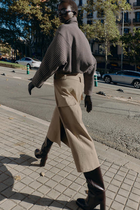 Quilted Houndstooth Bomber Jacket