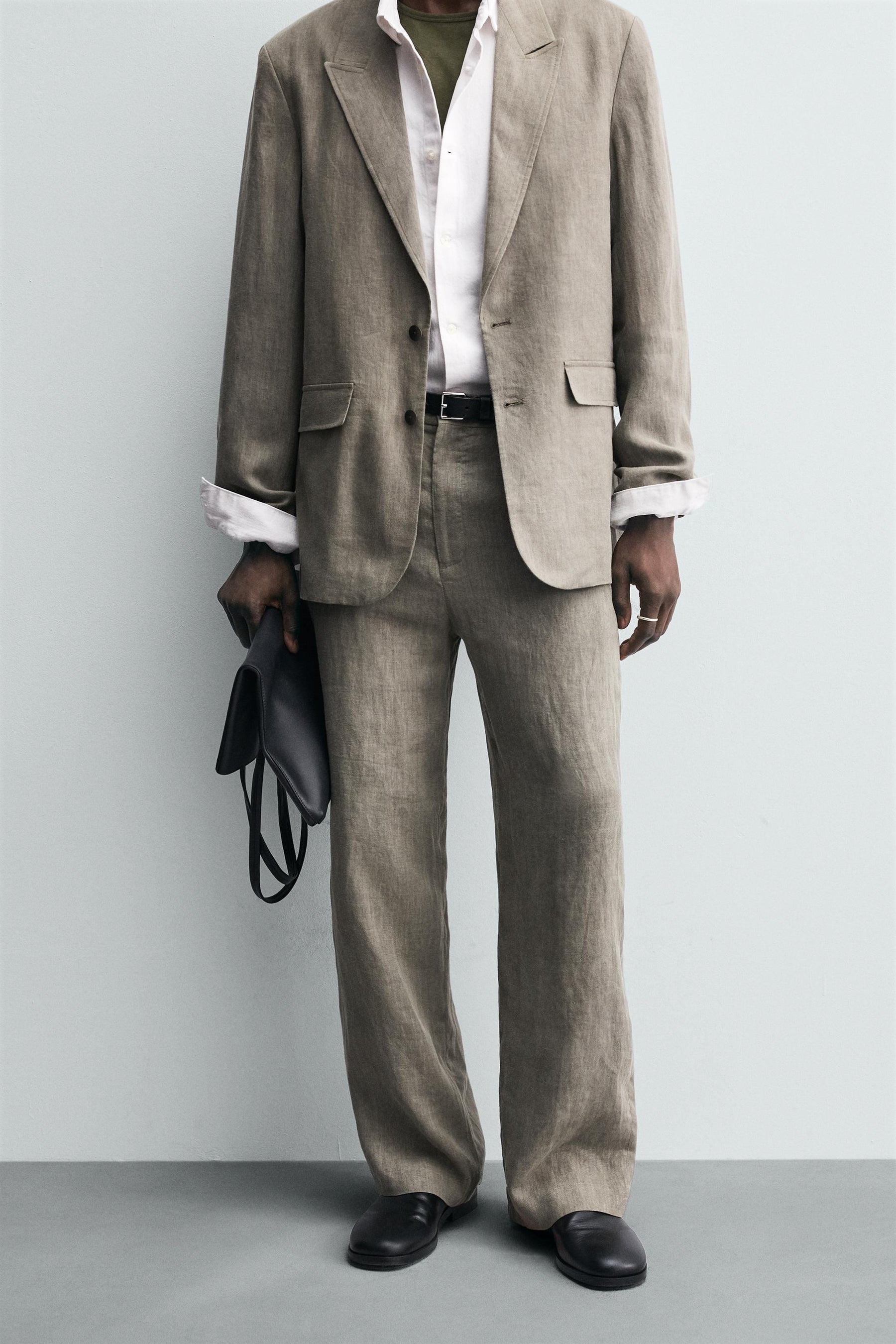 100% WASHED LINEN SUIT TROUSERS - Image 2