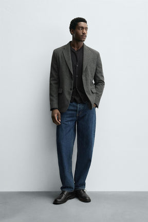 HOUNDSTOOTH TEXTURED BLAZER - Image 1