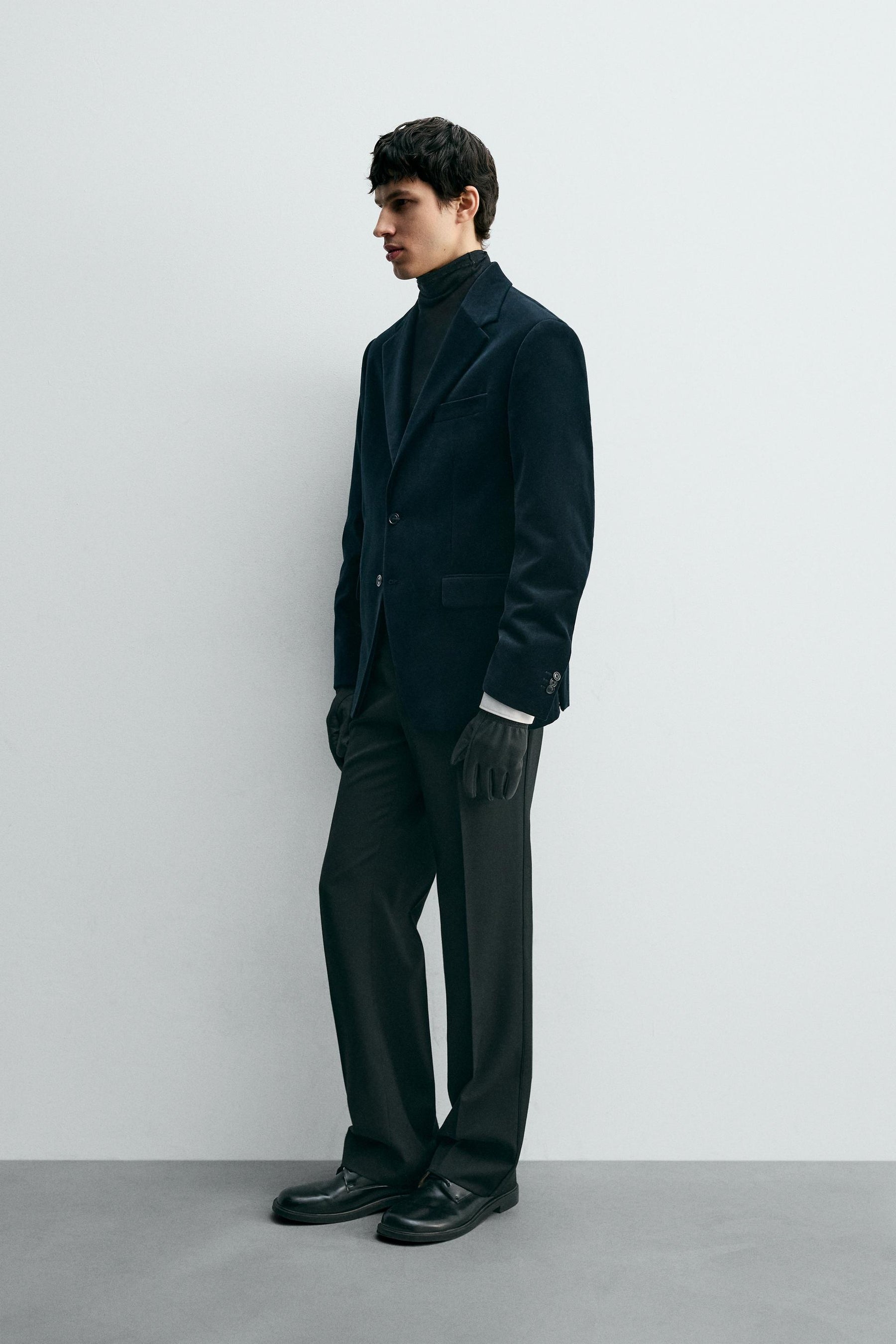 REGULAR FIT VELVET BLAZER - Image 4