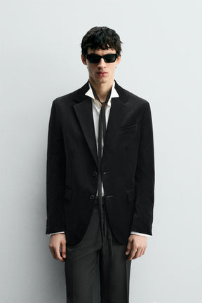 REGULAR FIT VELVET BLAZER - Image 2