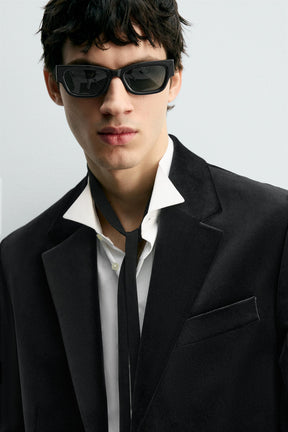 REGULAR FIT VELVET BLAZER - Image 5