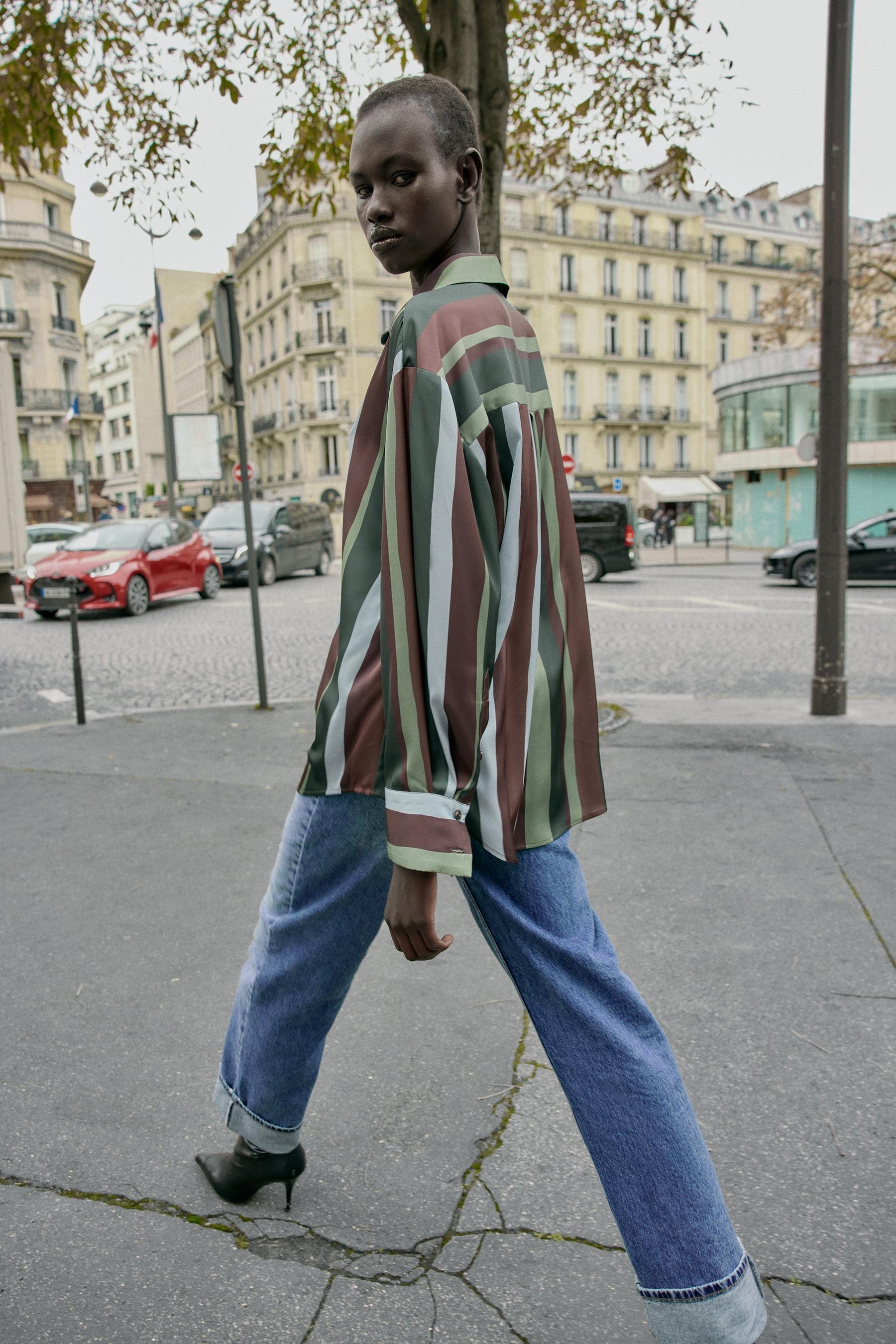 Striped Satin Blouse