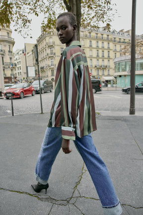 Striped Satin Blouse