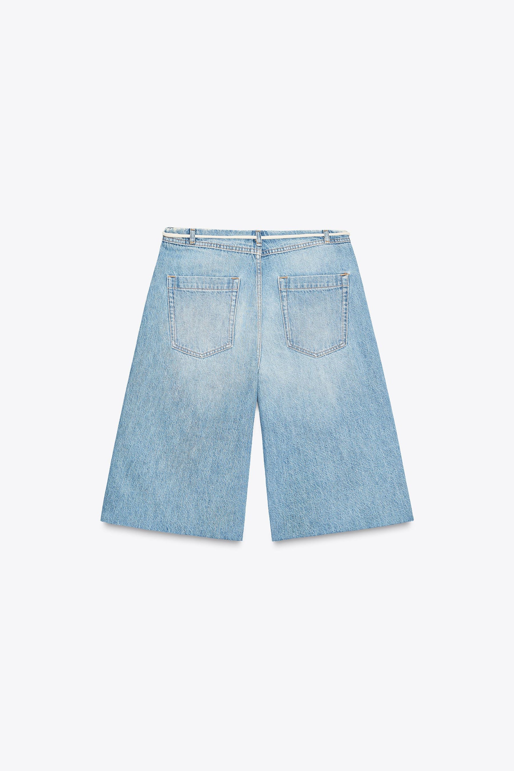 Low-Rise Denim Bermuda Shorts
