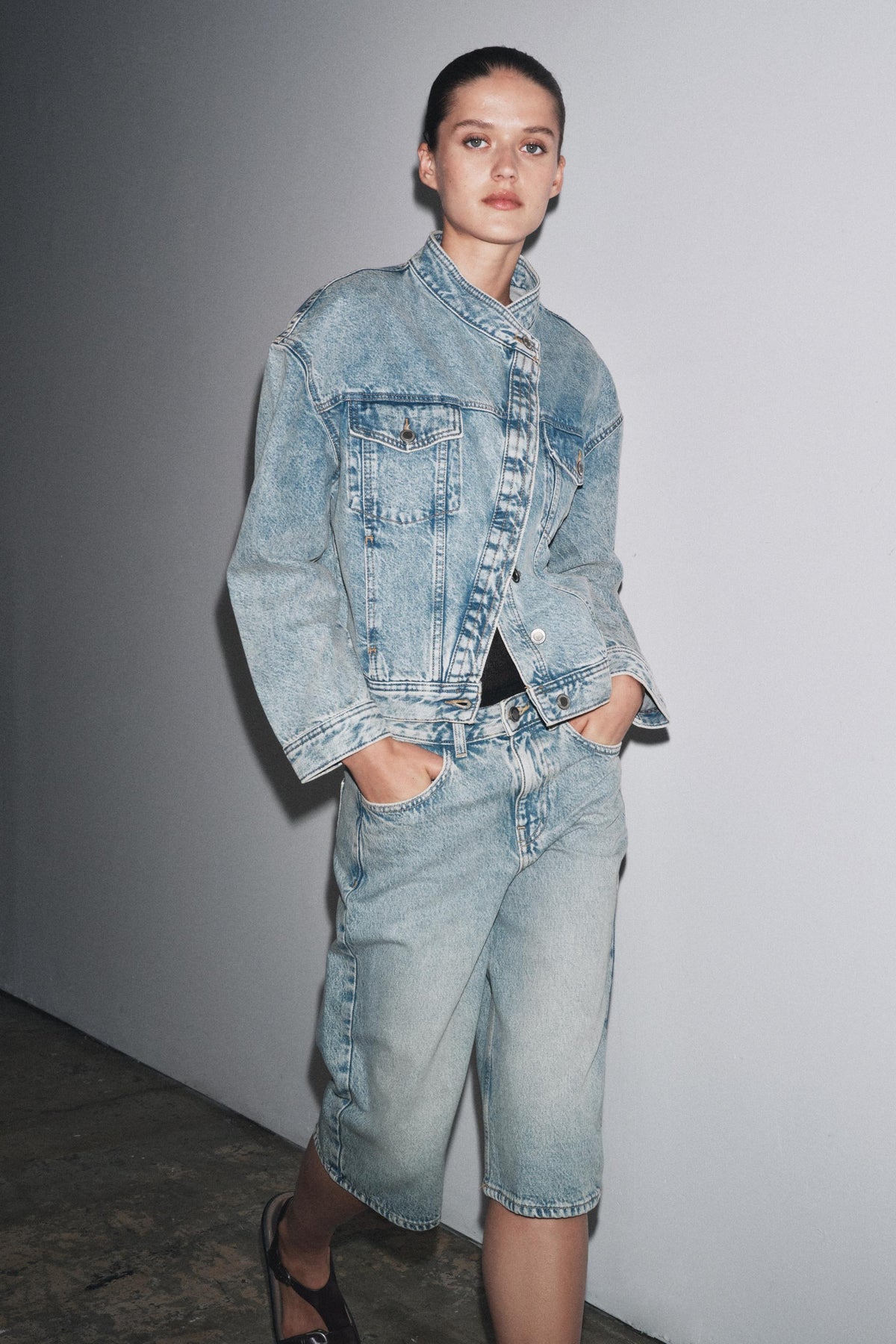 Double-Breasted Denim Jacket