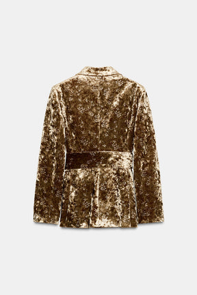Velvet Metallic-Thread Blazer