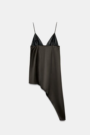 Asymmetric Contrast Fashion Top