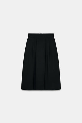 Crepe Layered Midi Skirt