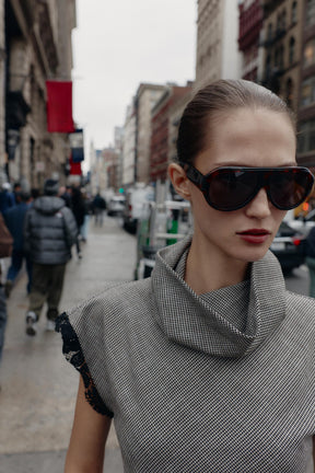 Lace Houndstooth Top