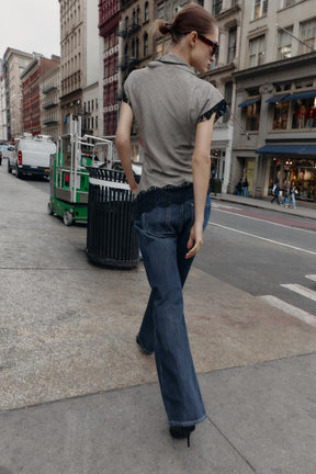 Lace Houndstooth Top